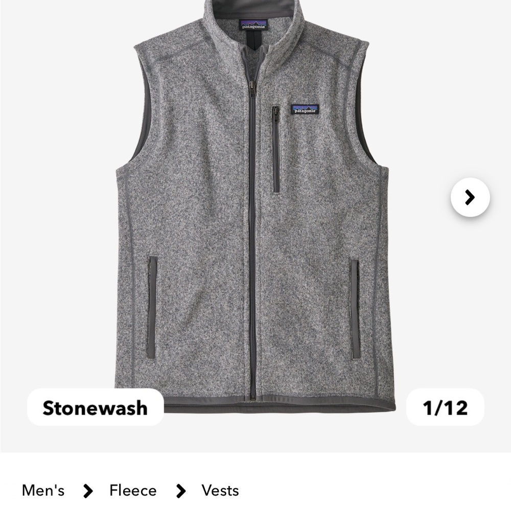 Patagonia Men's Better Sweater Vest Large Stonewash